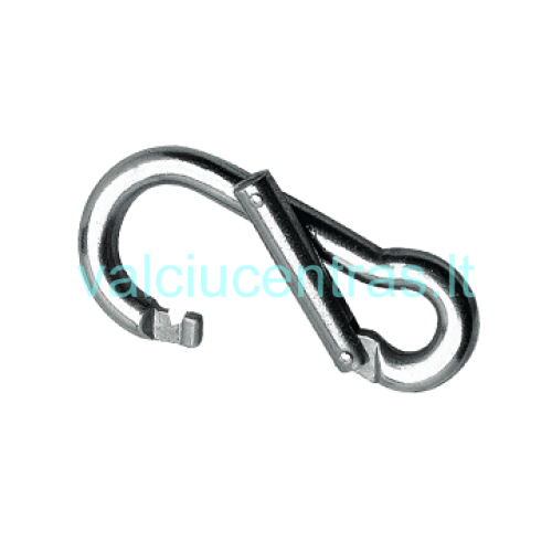 N. Plieno karabinas su asimetrišku atlenkimu - įvairių dydžių N. Plieno karabinas su asimetrišku atlenkimu - įvairių dydžių